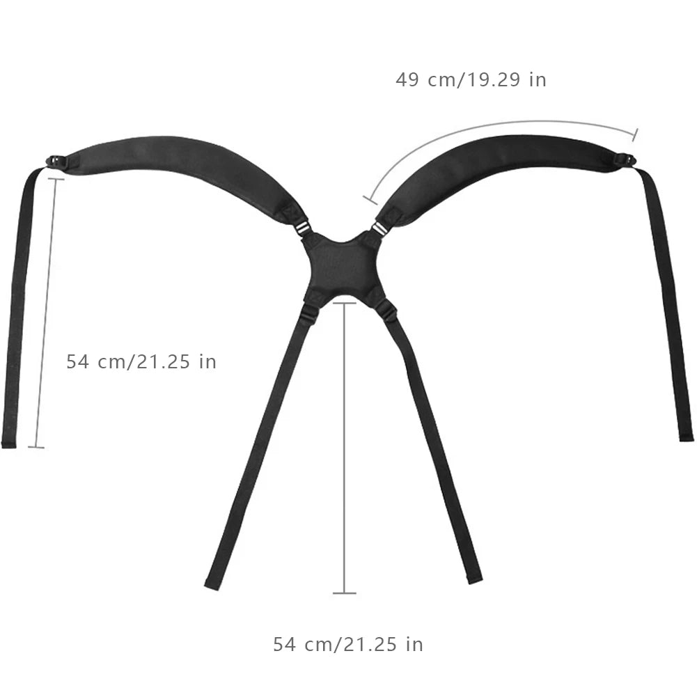Golf Double Shoulder Strap Waterproof Golf Bag Accessories Adjustable Padded Backpack Carry Strap with 4 Rotate Buckles
