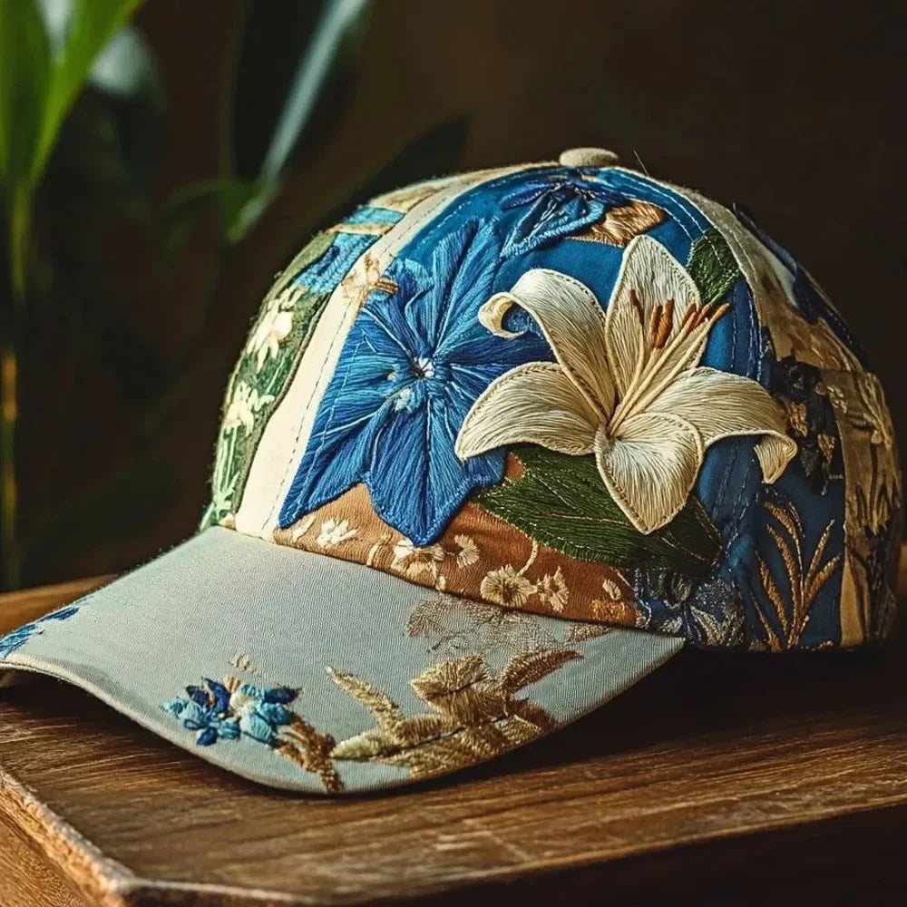 Elegant and elegant women's baseball Creative Gift Polyester Unisex Hat Vintage Breathable Floral Cap Retro Embroidered Hat