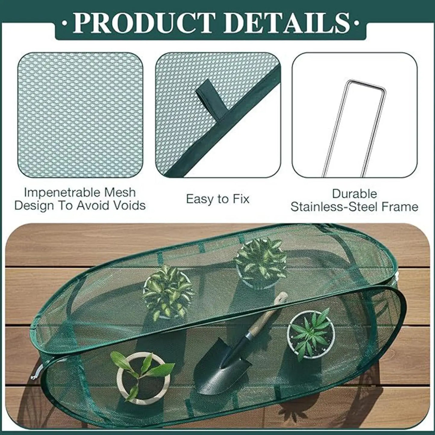 Plant Protective Cover: Automatic pop-up garden netting cover, outdoor plant protection cover, suitable for horticultural ridges
