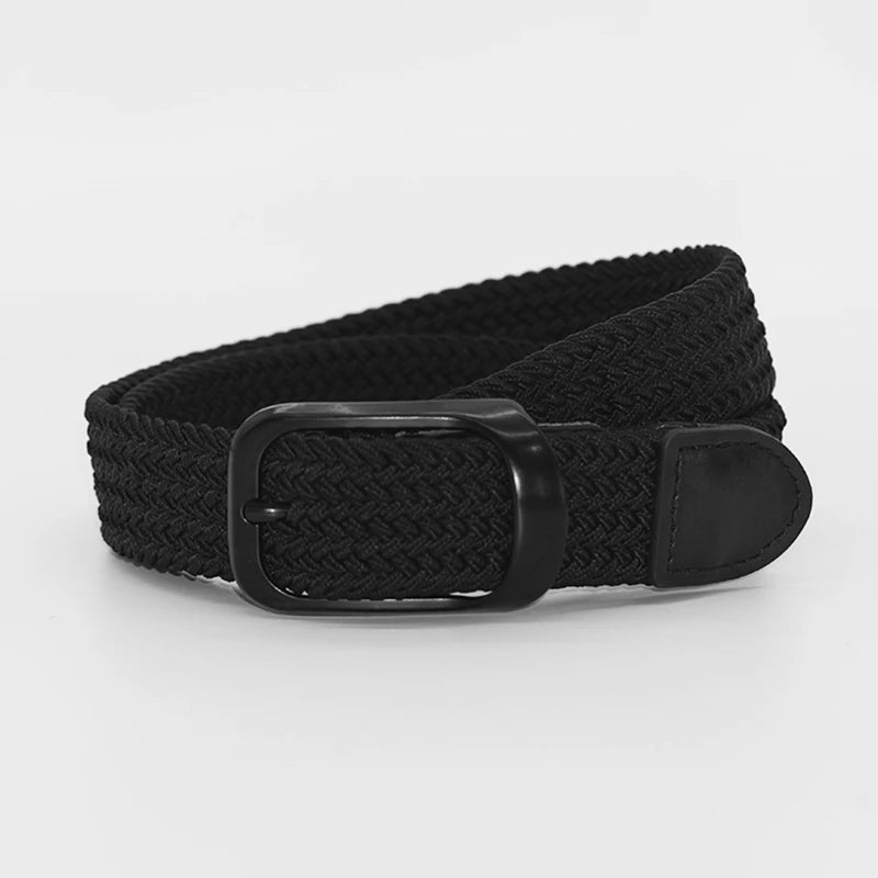 Men’s Elastic Woven Belt, Stretch Braided Golf Belt, Breathable, Non-Restrictive, Adjustable Fit, Wide Design, Multi-Color, Perf