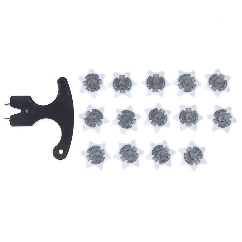 14 Golf Shoe Studs + 1 Wrench Durable And Thin Golf Shoe Studs Golf Quick-twist Replacement Studs Accessories