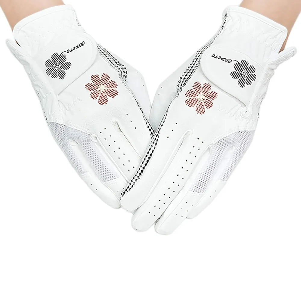 A Pair Anti-slip Golf Gloves Breathable Enhanced Grip Ladies Golf Gloves Comfortable Soft Flex Golf Accessories Gift for Golfers
