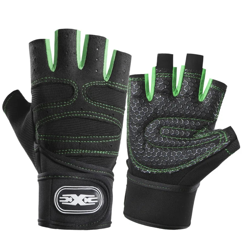 Fitness Gloves for Men Women Gym Cycling Gloves Half-Finger Hiking Training Anti-Slip Wrist Protection Weightlifting Gloves