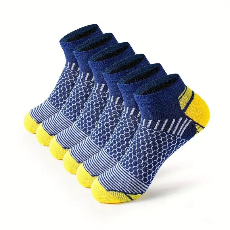6 pairs Men's Short Sports Socks - Moisture-Wicking, Breathable, All-Season Athletic Socks