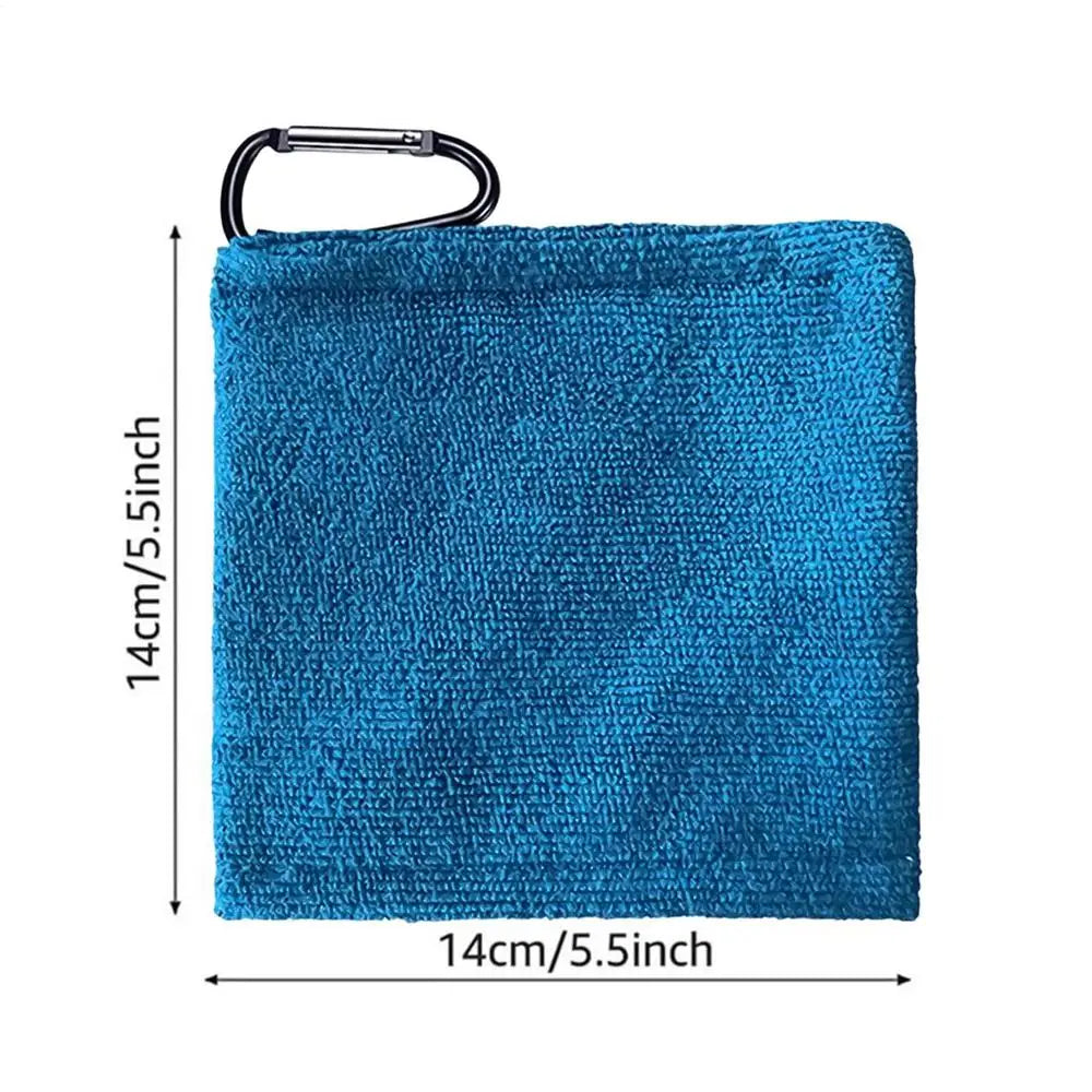 Golf Towel Golf Ball Cleaning Towel with Carabiner Clip Training Aid Golf Accessories Wiping Cloth for Outdoor Sport Cleaning