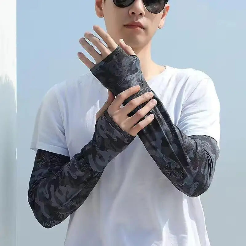 Loose Arm Sleeves Men Women Cooling Fishing Summer Driving Breathable Cycling UV Protection Oversized Sun Sleeves