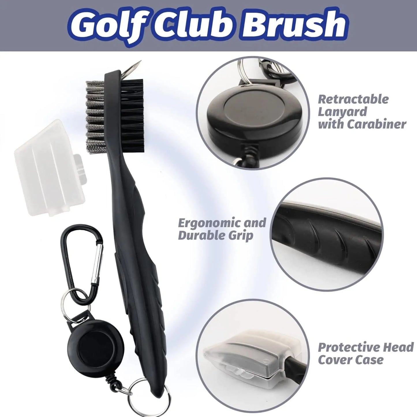6 Pcs Golf Accessories Cleaning Set, Include 4 pcs golf marker 1 golf towel 1 golf brush,Creative Golf Gift For Golf Lovers