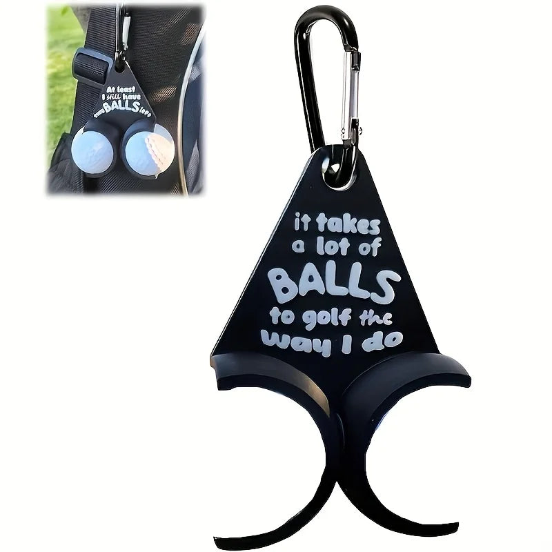 Golf Ball Holder Carabiner/Buckle Ring Options Metal Plastic Parody Tee Rack Gag Gift for Golfers Bag Accessories Novelty Design