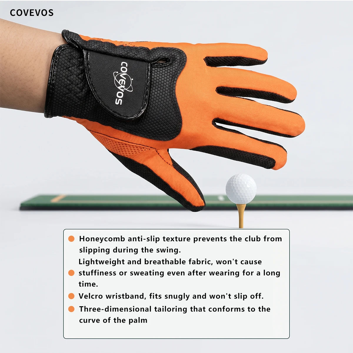 Golf gloves, non-slip, soft and elastic, available in six colors, suitable for all weather conditions, unisex.