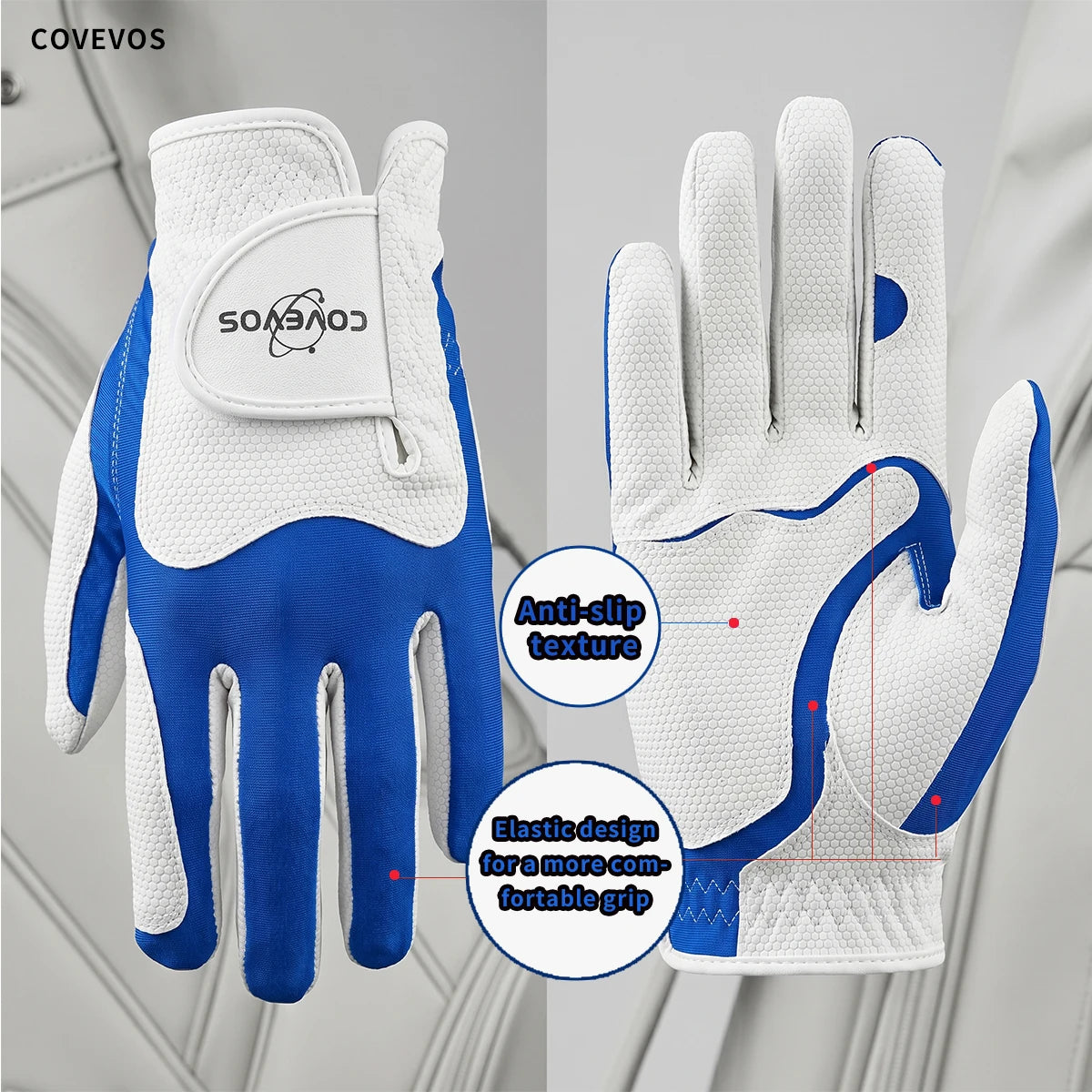 Golf gloves, non-slip, soft and elastic, available in six colors, suitable for all weather conditions, unisex.