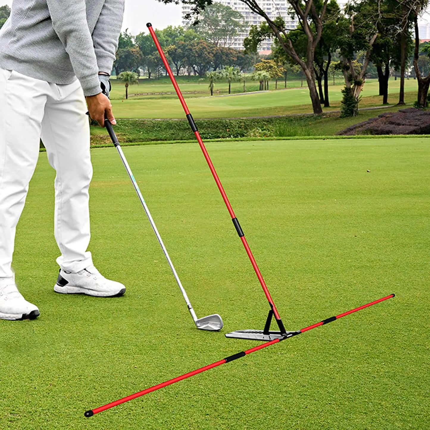 Golf Alignment Stick Holder Beginners Gift Golf Swing Trainer Practice Rod for Indoor Outdoor Yard Golf Course Accessories
