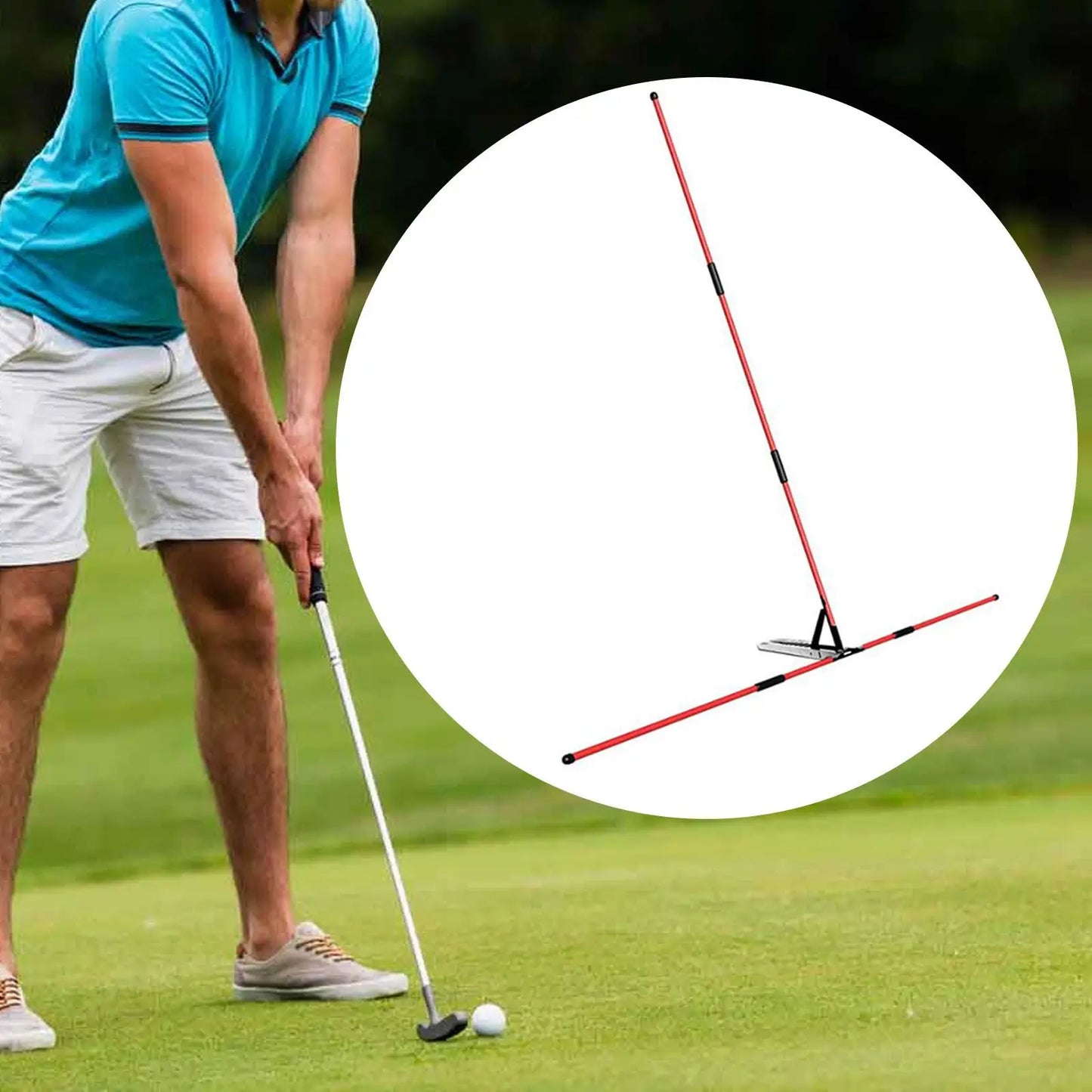 Golf Alignment Stick Holder Beginners Gift Golf Swing Trainer Practice Rod for Indoor Outdoor Yard Golf Course Accessories