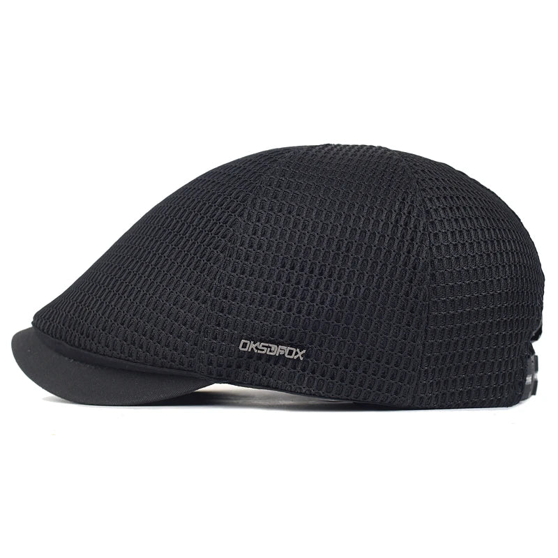 New Summer Mens Hats Breathable Mesh Newsboy Caps Outdoor Gorro Hombre Boina Golf Hat Fashion Casual Solid Flat Cap Women