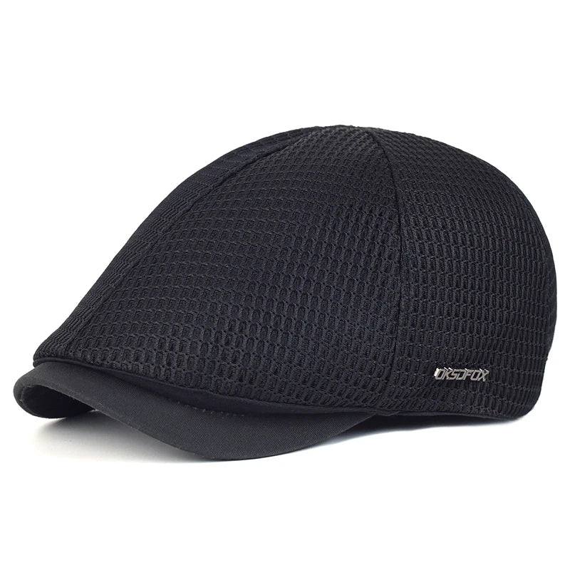 New Summer Mens Hats Breathable Mesh Newsboy Caps Outdoor Gorro Hombre Boina Golf Hat Fashion Casual Solid Flat Cap Women
