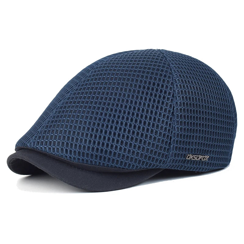 New Summer Mens Hats Breathable Mesh Newsboy Caps Outdoor Gorro Hombre Boina Golf Hat Fashion Casual Solid Flat Cap Women