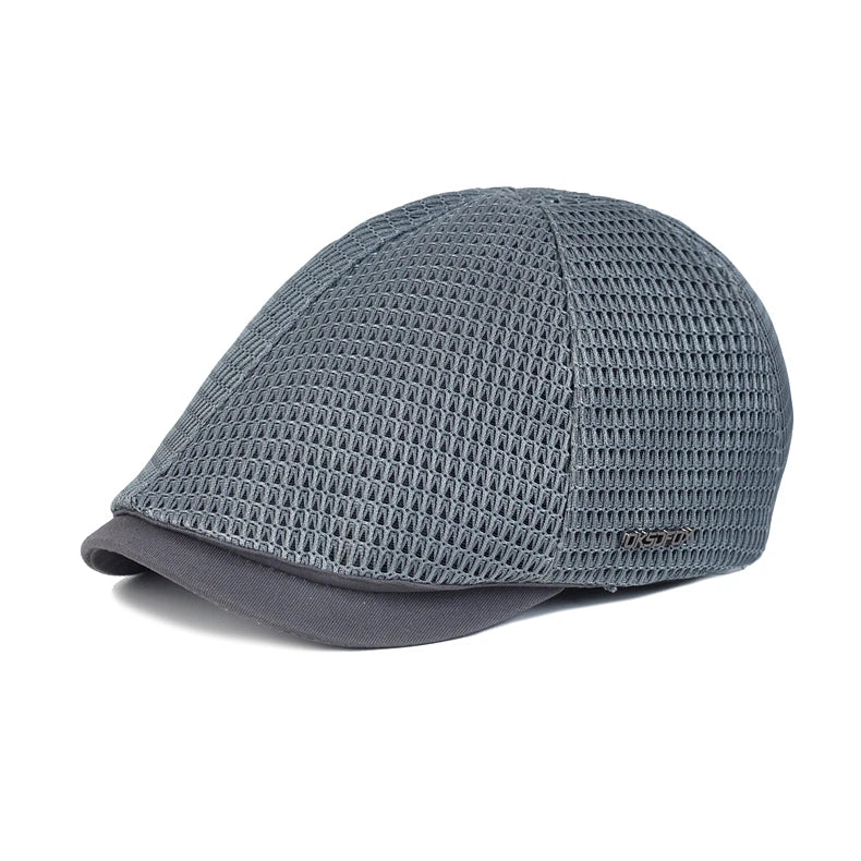 New Summer Mens Hats Breathable Mesh Newsboy Caps Outdoor Gorro Hombre Boina Golf Hat Fashion Casual Solid Flat Cap Women