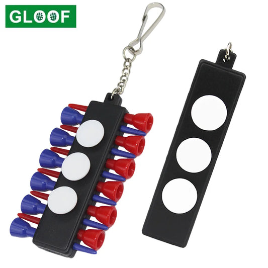 1Set  Portable Plastic Golf Tee Holder Carrier With 12 Golf Tees And 3 Plastic Ball Markers with Keychain Golf Accessorie