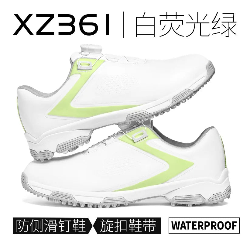PGM New Golf Shoes Women Waterproof Knob Lace Sports Shoes Golf Anti Slip Studs Ladies Casual Sneakers Lightweight Footwear
