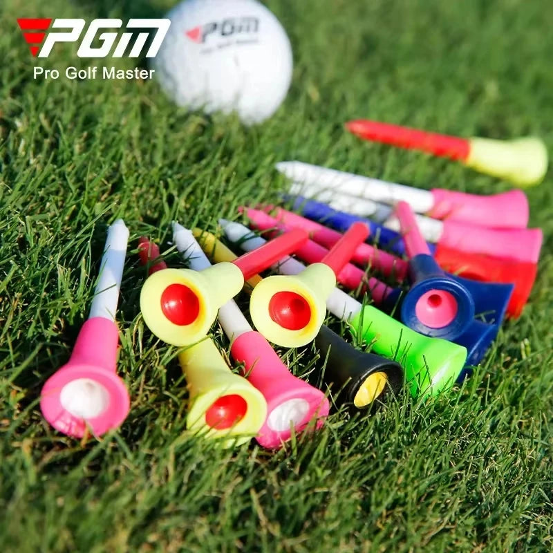 20pcs Golf Tees Mix Colors 83mm Plastic Durable Rubber Cushion Top Golf Ball Holder Golf Accessories