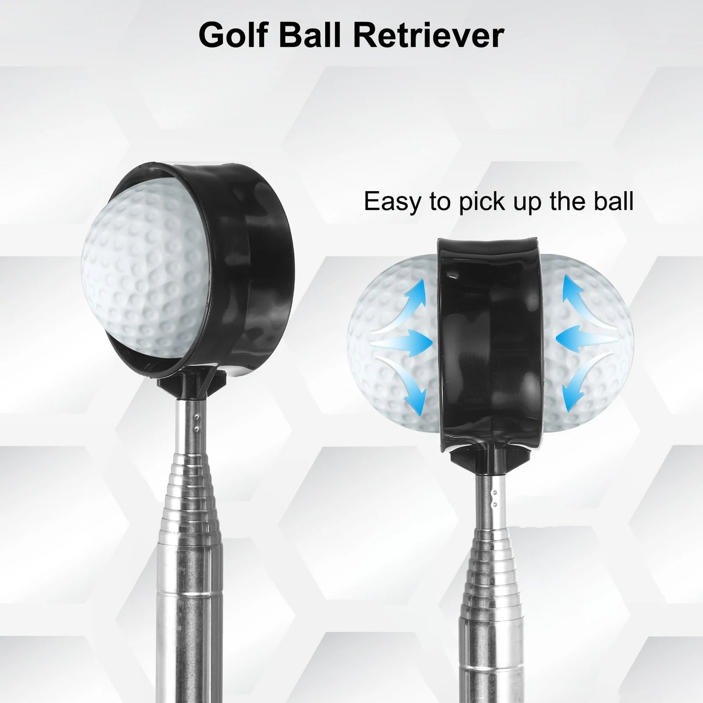 Golf Ball Retriever Telescopic 9Ft Stainless Steel Head Ball Grabber w Lanyard for Water Golf Ball Picker Tool Golf Accessories