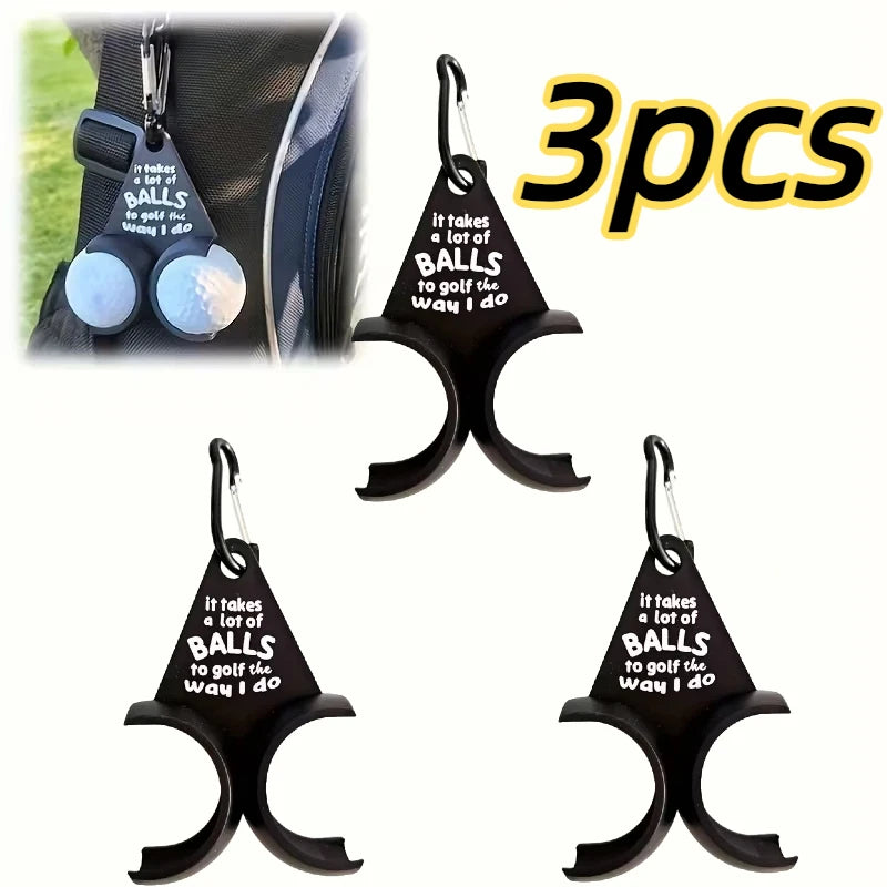 Golf Ball Holder Carabiner/Buckle Ring Options Metal Plastic Parody Tee Rack Gag Gift for Golfers Bag Accessories Novelty Design