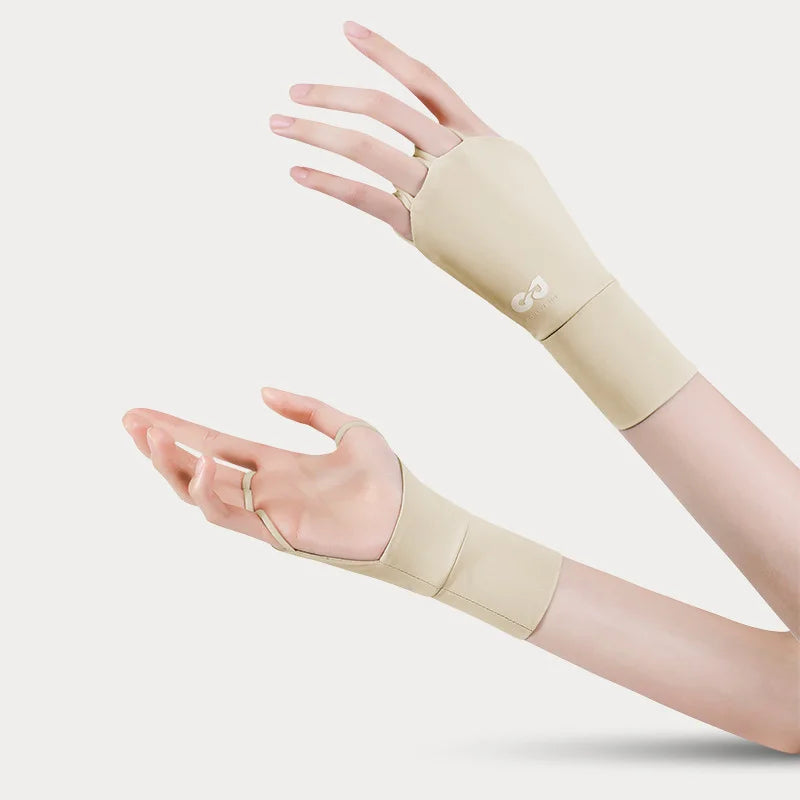 Women Half Finger Glove Cool Breathable Sun UV Protector Golf Glove Ice Silk Hollow Palm Elastic Left & Right Hand
