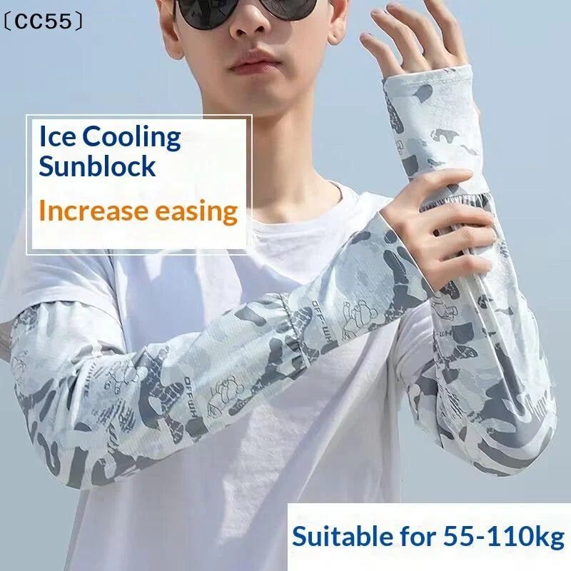 Loose Arm Sleeves Men Women Cooling Fishing Summer Driving Breathable Cycling UV Protection Oversized Sun Sleeves