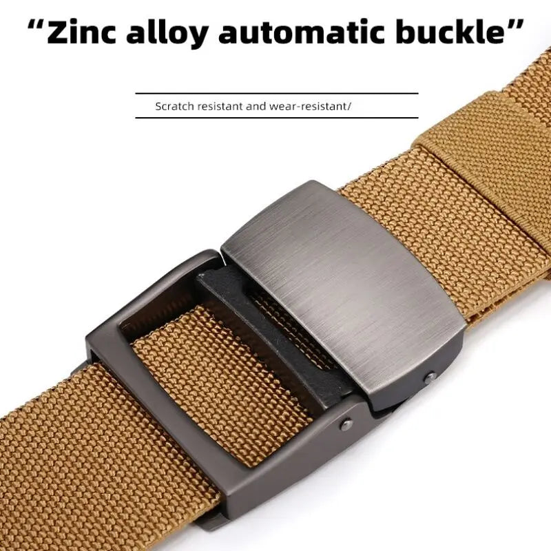 New Golf Sports Elastic Belt Fashion Belt Metal Automatic Buckle Tough Stretch Nylon Men Work belt 120CM Big Size Belts