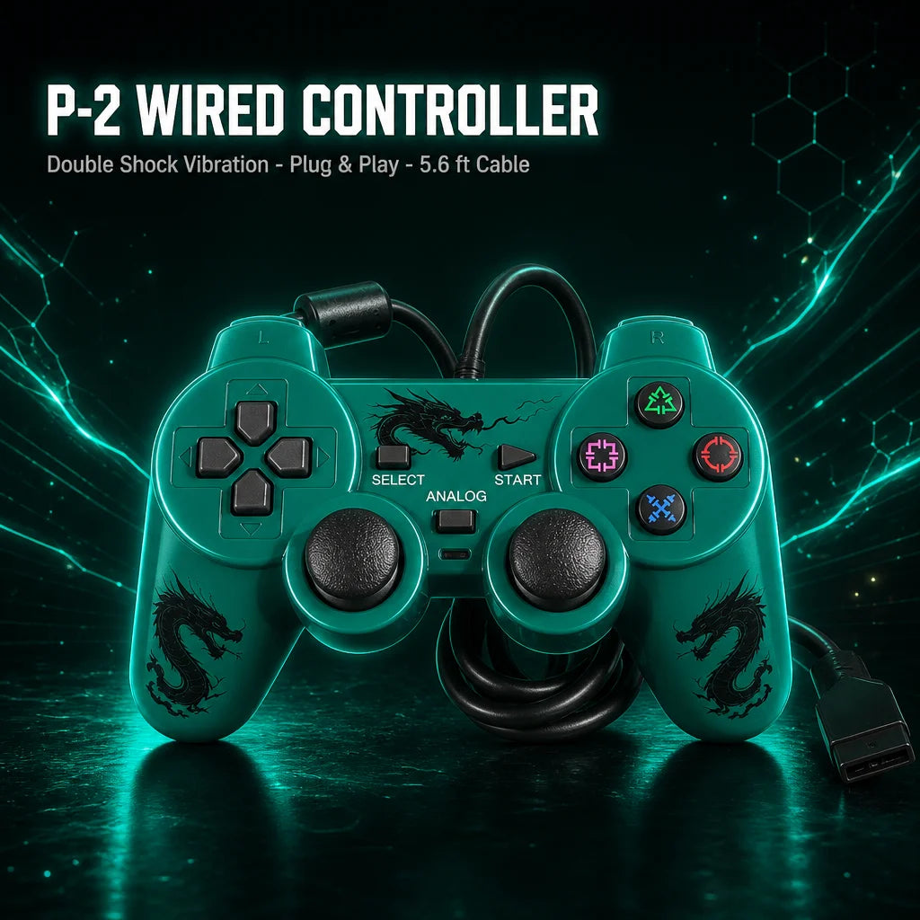 Wired Game Controller Gamepad Dual Vibration Joystick for PS2 Console Joypad