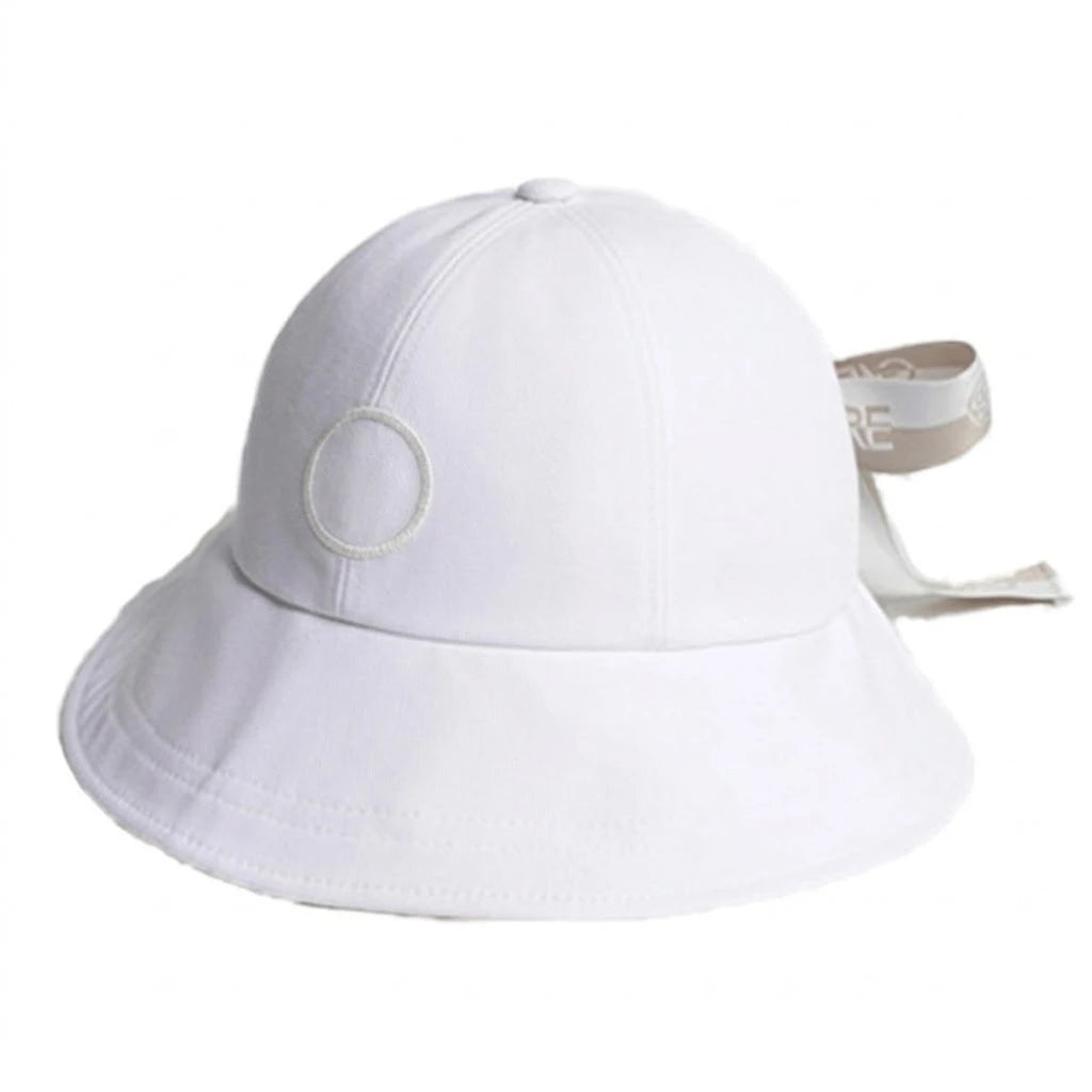 Luxury Women Golf Bucket Hat Wide Brim Sun Visor Caps with Back Ribbon Bow Elegant Embroidered Contrast Ladies Golfing Headwear