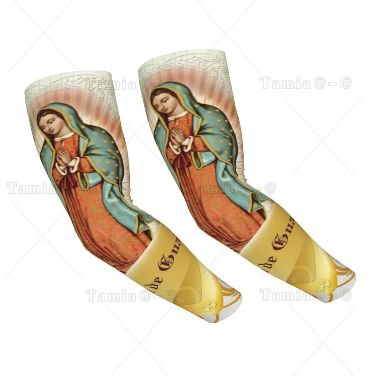 Our Lady Of Guadalupe Cooling Arm Sleeves for Men Women Catholic Virgin Mary Sports Running Tattoo Cover Up