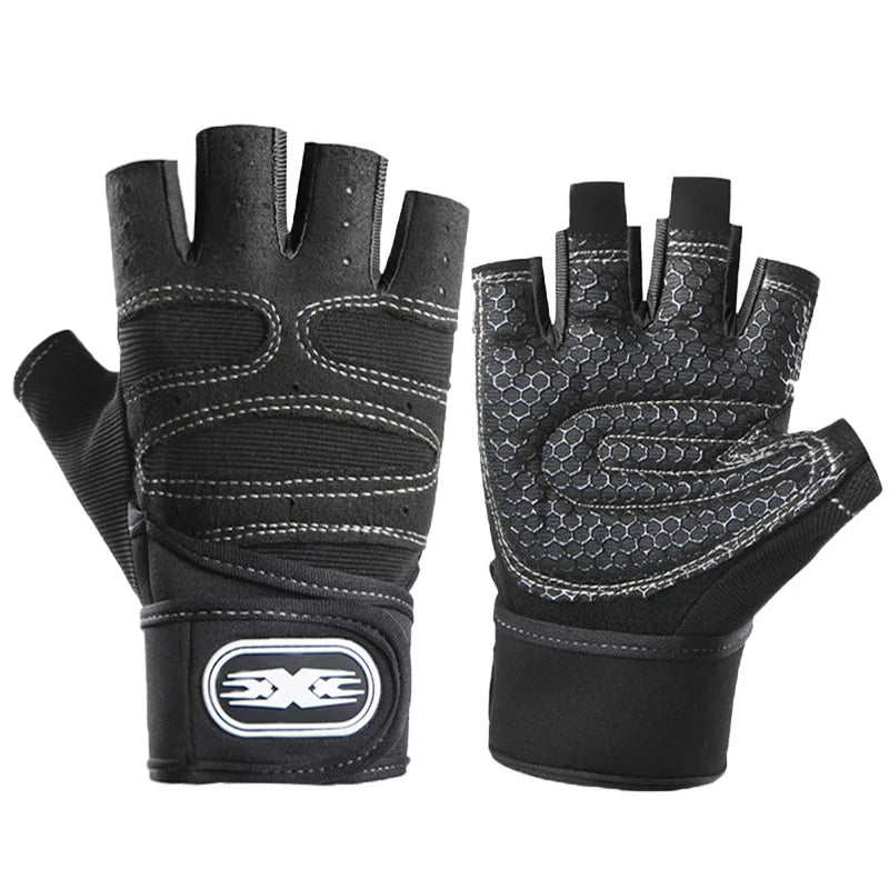 Fitness Gloves for Men Women Gym Cycling Gloves Half-Finger Hiking Training Anti-Slip Wrist Protection Weightlifting Gloves