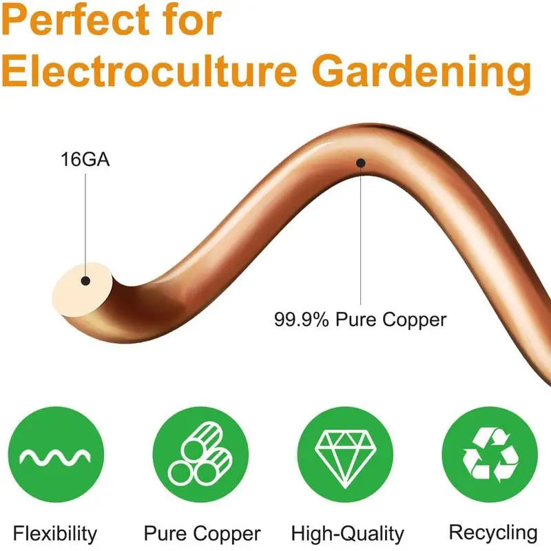New  6PCS 12Inch Electroculture Copper Gardening Antenna Electro-Culture Copper Coil Gardening Antennas Electroculture Gardening