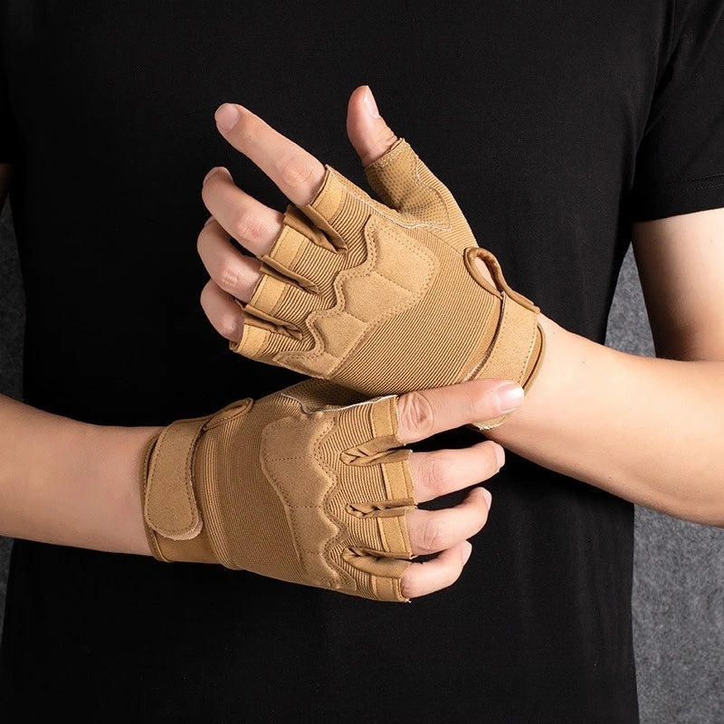 Fitness Gloves Half-refer To Anti-slip and Wear-resistant Tactical Protective Gloves for Outdoor Sports Cycling Training
