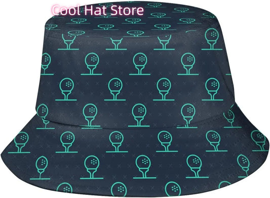 Cute Funny Golf Pattern Bucket Hat Fashion Sport Golf Beach Sun Hats Summer Outdoor Boonie Cap for Women Men
