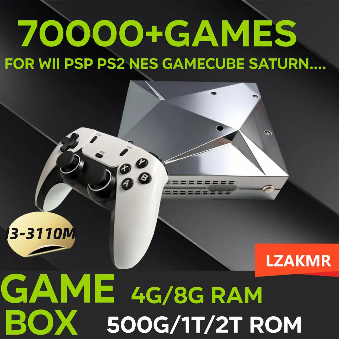 Loaded 70000+ Games 2TB P88 Retro Game Console for Wii PS2 DC PSP GAMECUBE Plug-and-Play On TV Win11&Batocera39 Children's Gift