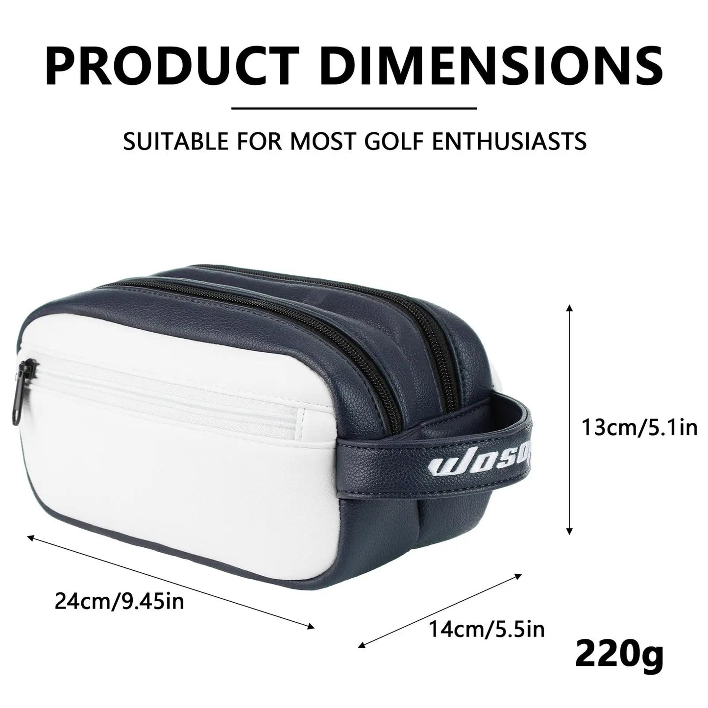 Golf Balls Bag with Handle Strap Multifunctional Valuables Pouch Golf Ball Case Storage Organizer for Outdoor Sports Men Women