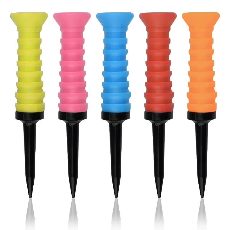 5Pcs Premium Elastic Golf Tees 83mm Rubber Ball Tee Holder Durable Flexible Golf Accessories for Enhanced Performance