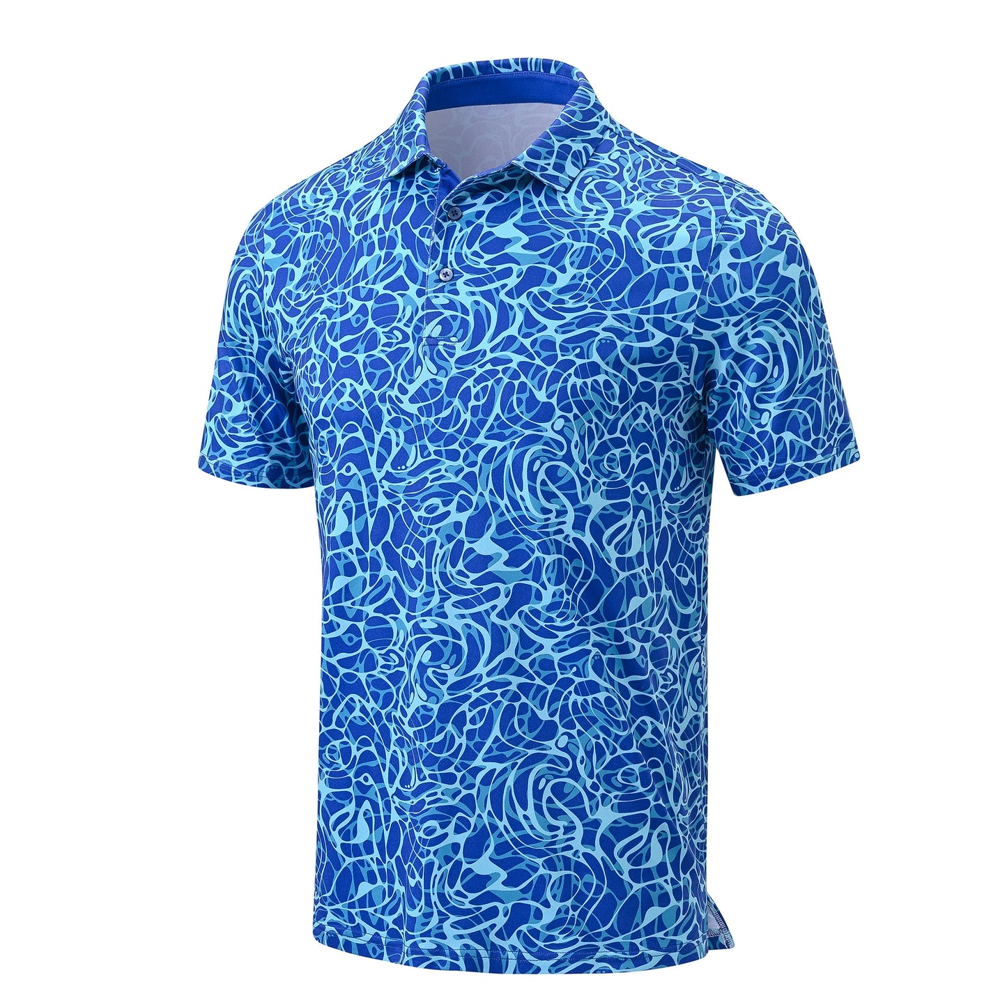 Summer Mens Golf Polo Shirts Quick Dry Print Tee Shirts Moisture Wicking Performance T-shirt Business Casual Polo Shirt