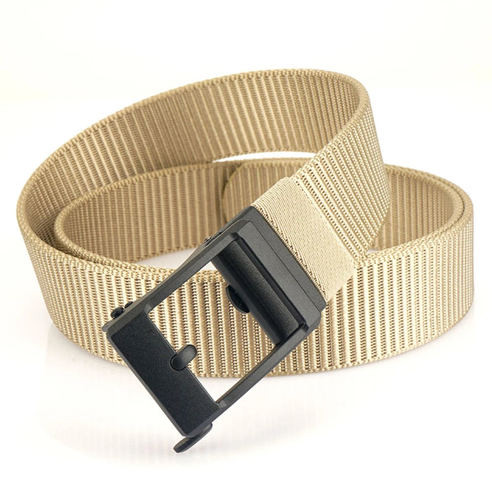 TUSHI New Golf Sports Belt for Men Tactical Belt Metal Automatic Buckle Tough Nylon Men Military Belt 120-150CM Big Size Belts