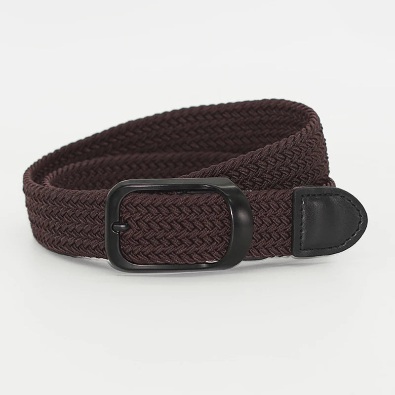 Men’s Elastic Woven Belt, Stretch Braided Golf Belt, Breathable, Non-Restrictive, Adjustable Fit, Wide Design, Multi-Color, Perf