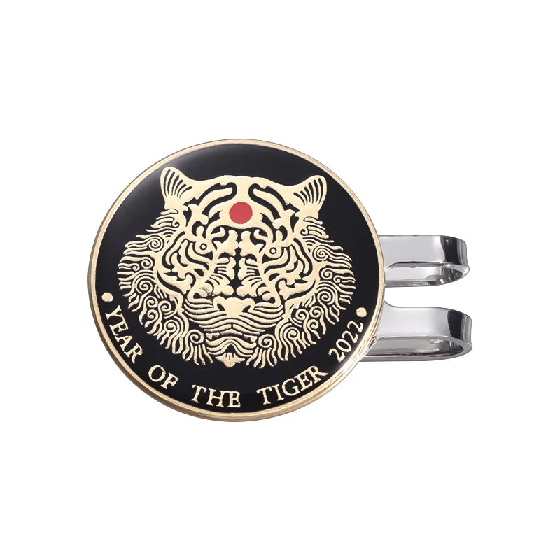 Golf Ball Marker With Golf Hat Clip Magnetic Funny Print Patterns Badges for Golf One Putt Eagle Tiger Cap Accessories Golf Gift
