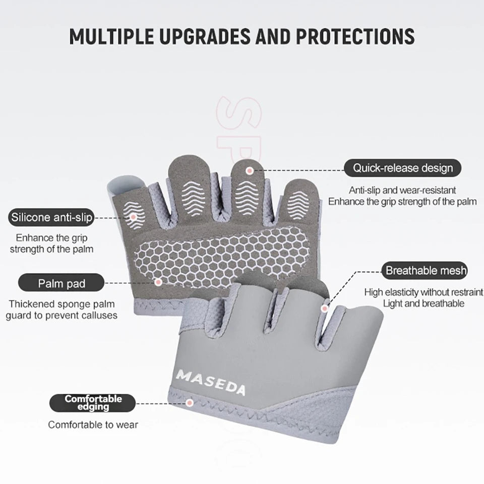 GETINFIT Yoga Fitness Gloves Half Finger Gym Training Anti-slip Workout Gloves Sport Hand Protection Thin Breathable Anti-callus