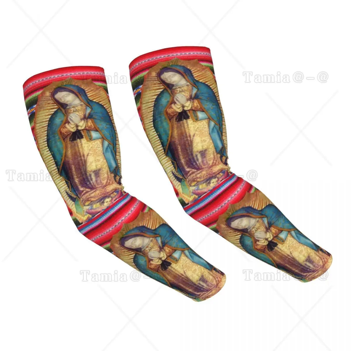 Our Lady Of Guadalupe Cooling Arm Sleeves for Men Women Catholic Virgin Mary Sports Running Tattoo Cover Up