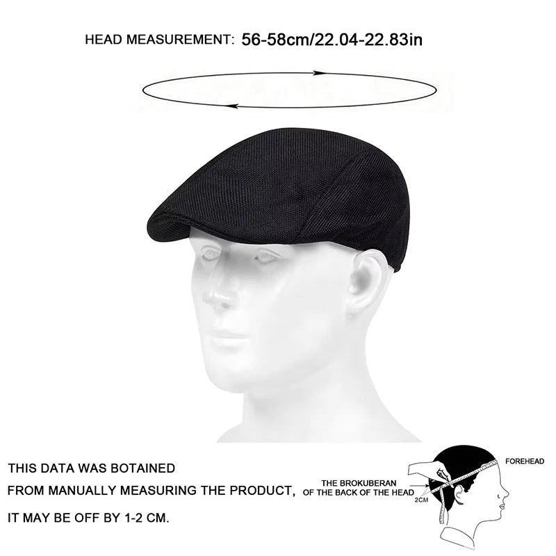 Mens Solid Casette Caps Spring and Summer Outdoor Casual Golf Hats Street Trend Hat