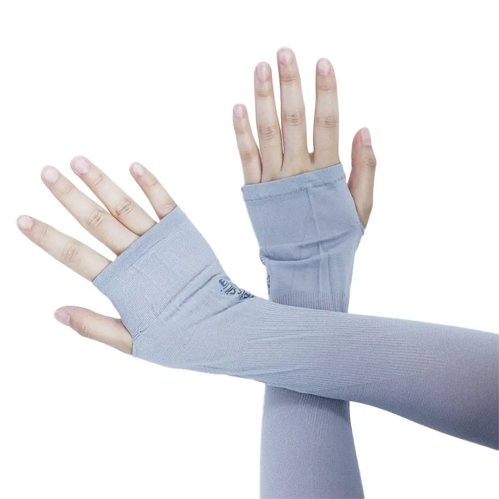 Arm Sleeves Long-sleeved Glove Women Sunscreen Sleeves Half Finger Sleeves Sun Protection Gloves Sun UV Protection Hand Cover