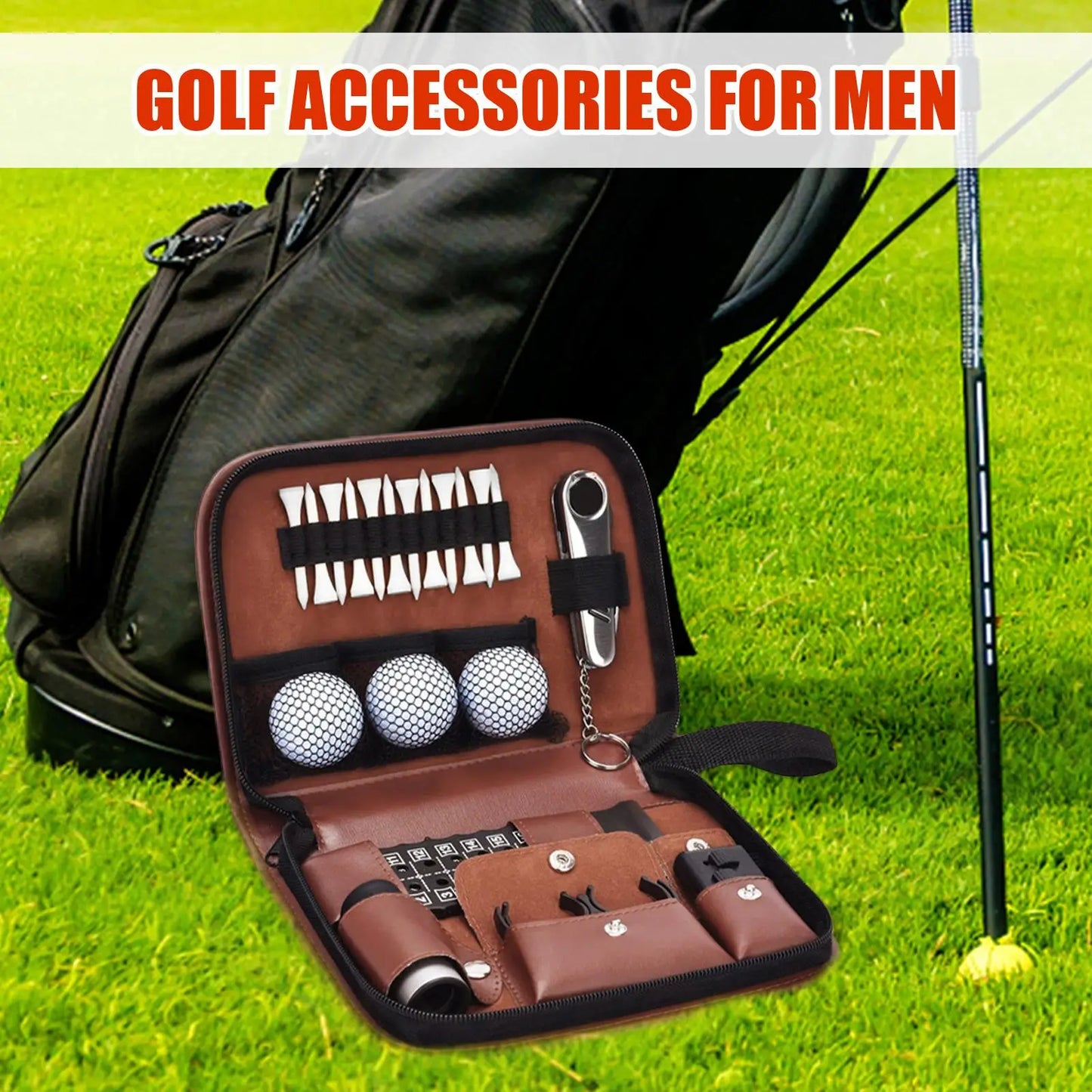Large Golf Storage Box Golf Accessories Case Golf Accessories Set Organizer Case for Golf Balls Rangefinder Golf Tees Scorer
