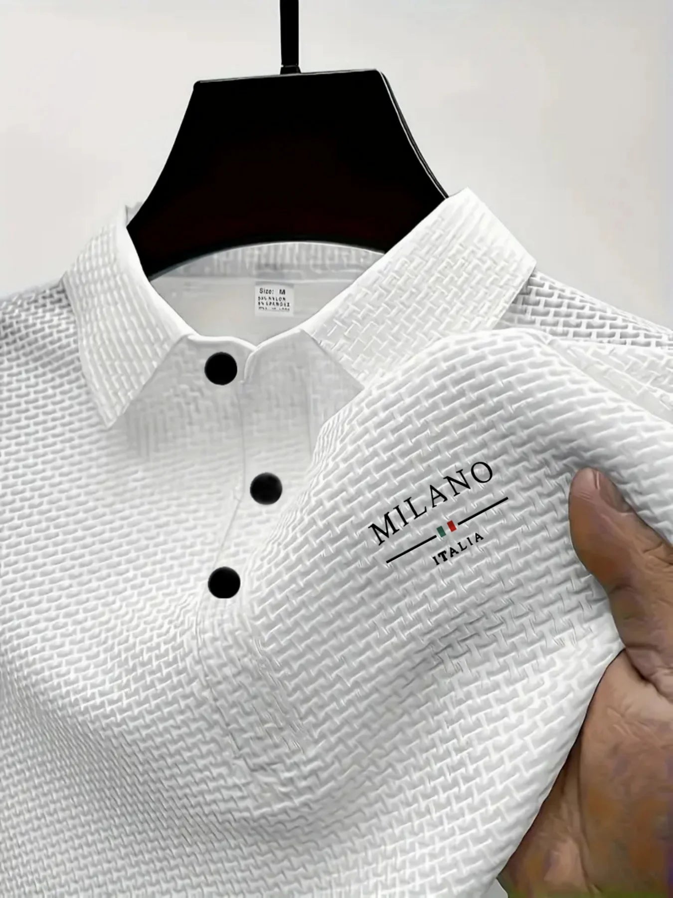 mens golfer silhouette jacquard polo shirt breathable quick dry fabric casual business golf outdoor daily short sleeve top