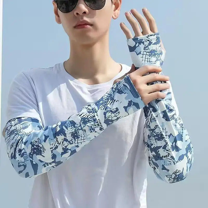 Loose Arm Sleeves Men Women Cooling Fishing Summer Driving Breathable Cycling UV Protection Oversized Sun Sleeves