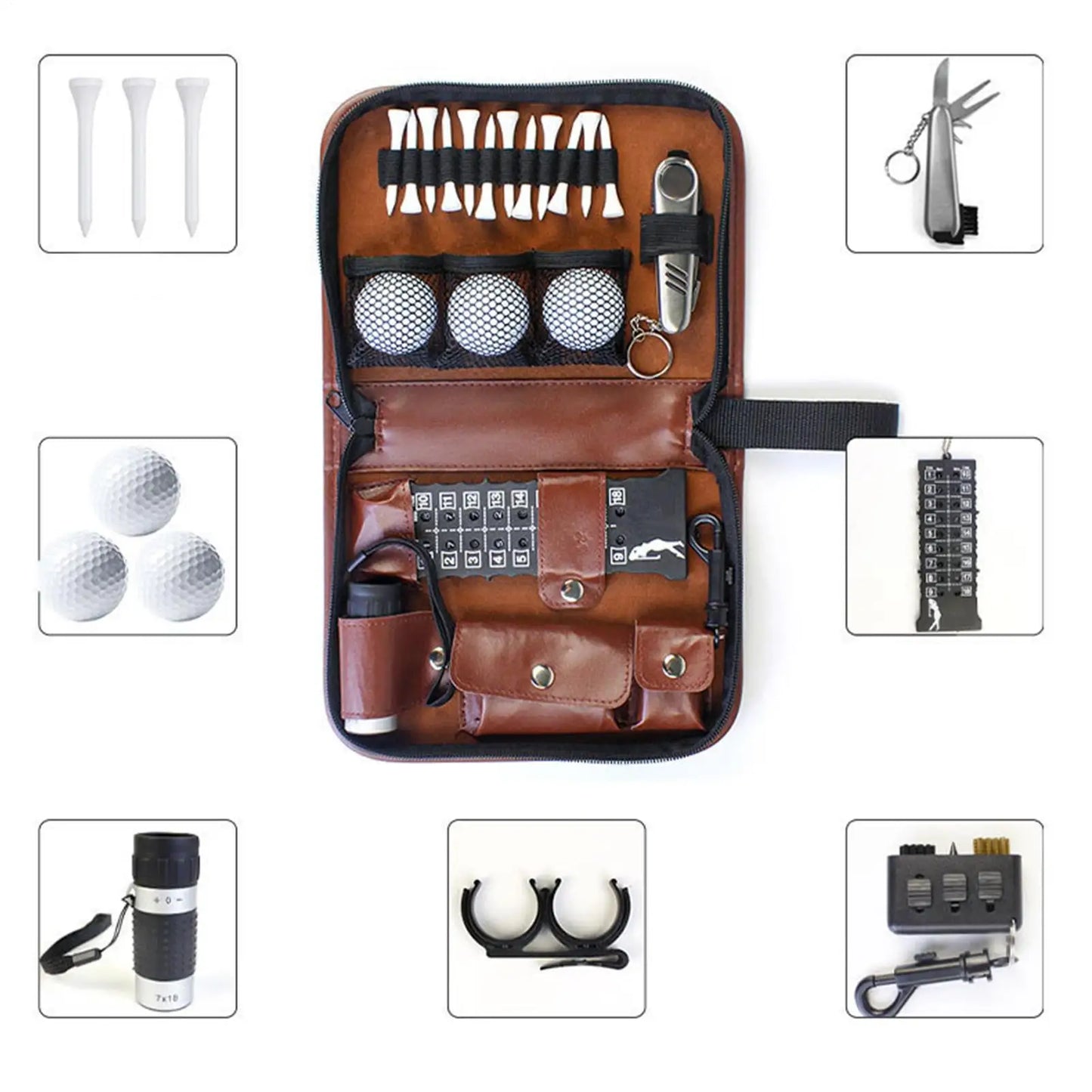 Large Golf Storage Box Golf Accessories Case Golf Accessories Set Organizer Case for Golf Balls Rangefinder Golf Tees Scorer